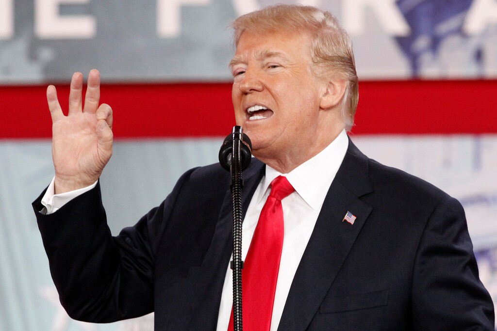 President Donald Trump speaks to the Conservative Political Action Conference (CPAC) at National Harbor, Md., Friday, Feb. 23, 2018. (AP Photo/Jacquelyn Martin)