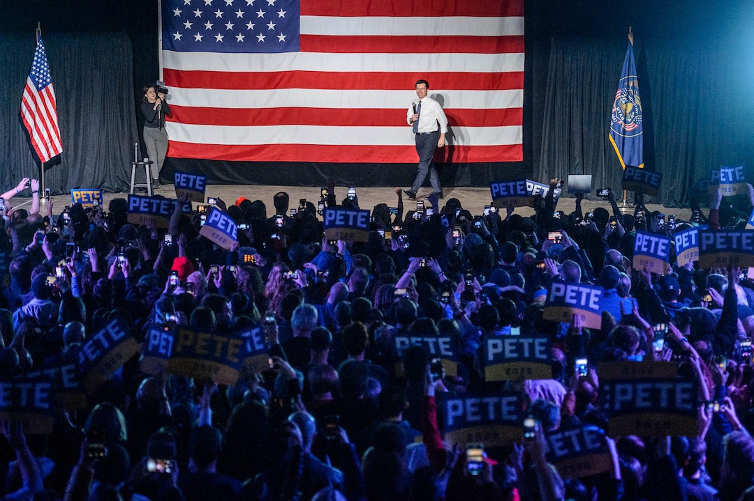 (Trent Nelson  |  The Salt Lake Tribune) Democratic presidential candidate Pete Buttigieg speaks at The Union Event Center in Salt Lake City on Monday, Feb. 17, 2020.