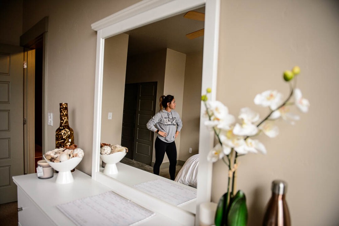 (Trent Nelson | The Salt Lake Tribune)Utah Royals midfielder Lo’eau LaBonta at her Midvale apartment, Friday April 6, 2018.