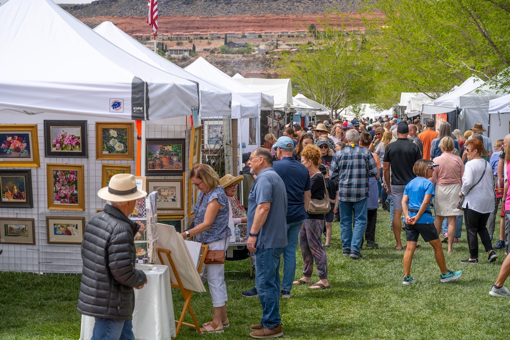 (Courtesy Peyton Lee, St. George City) The St. George Art Festival crowds in 2022. Some 50,000 visitors are expected to attend this year's festival April 3-4.