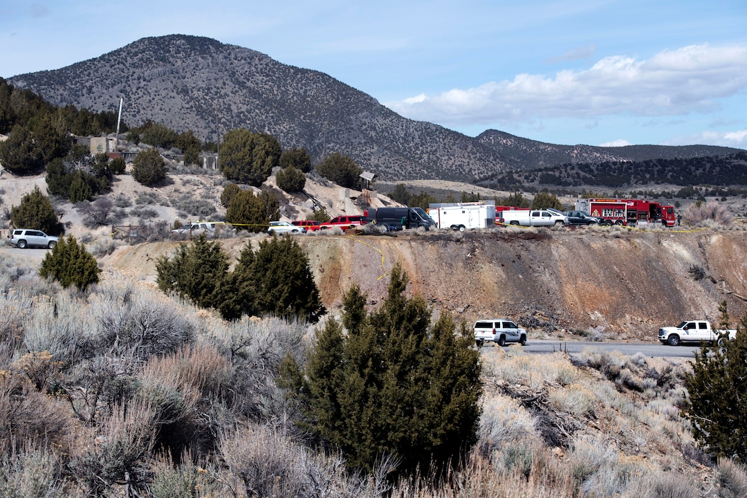 (Rick Egan  |  The Salt Lake Tribune)    Law enforcement crews on Wednesday recovered two bodies from an abandoned mine in UtahÕs west desert near Eureka. Police believe the bodies are those of two teenagers who have been missing for nearly three months.Wednesday, March 28, 2018.