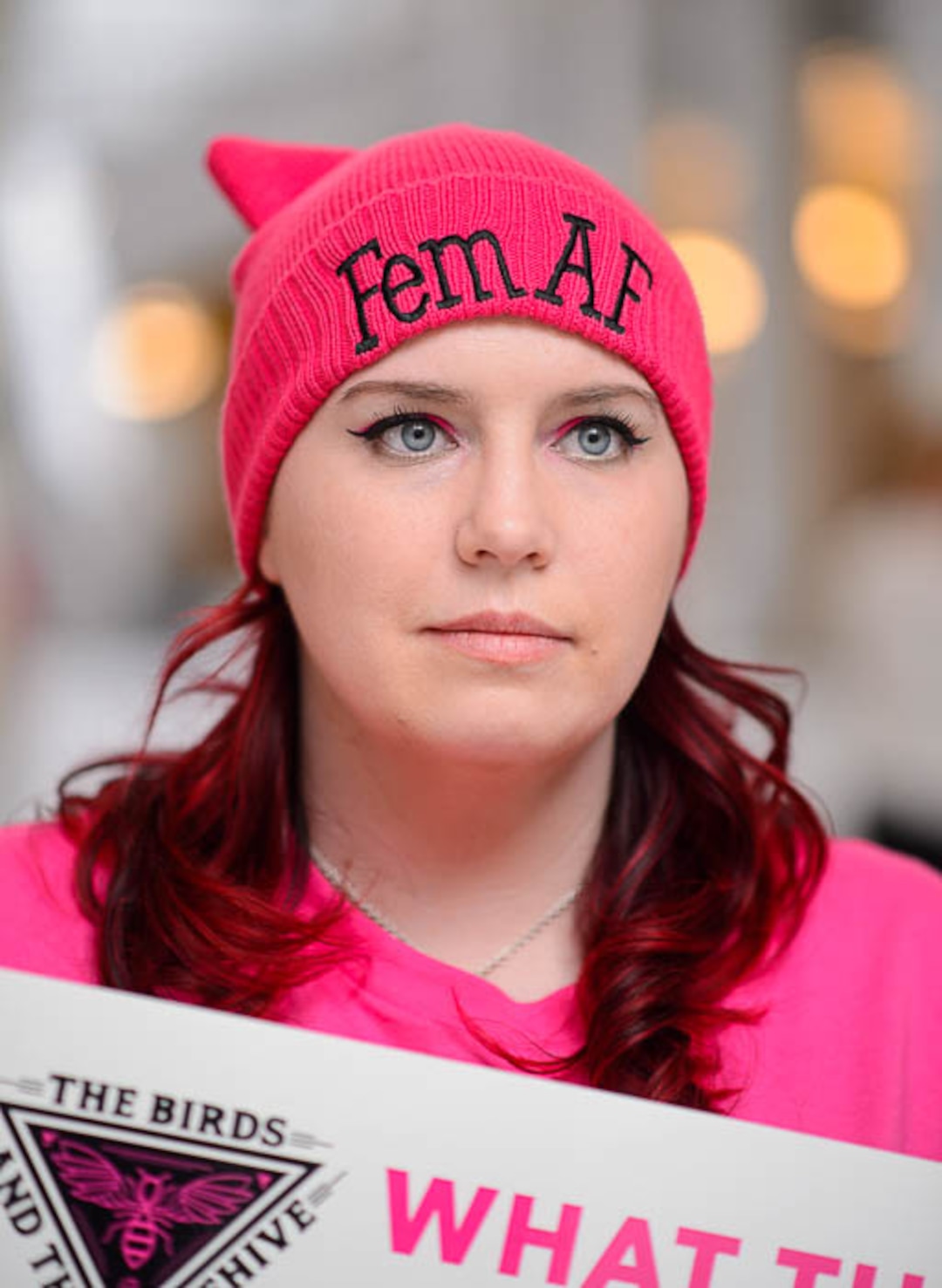 (Trent Nelson | The Salt Lake Tribune)  Kat Long and other supporters of Planned Parenthood Association of Utah gathered in a silent protest in the Utah State Capitol Rotunda Friday March 1, 2019, while a 12-foot birdhouse art installation broadcast statements from Utah constituents.