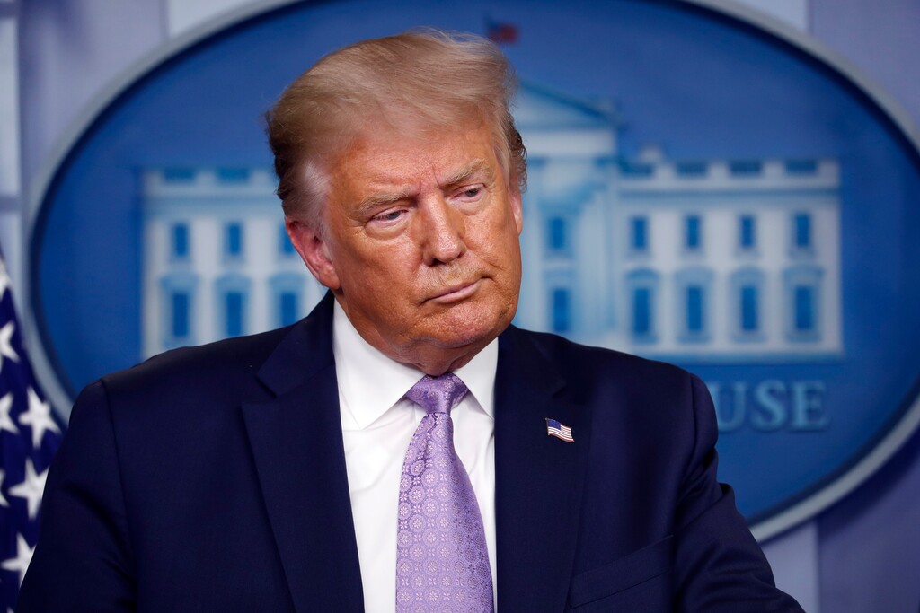 President Donald Trump speaks during a briefing with reporters in the James Brady Press Briefing Room of the White House, Wednesday, Aug. 5, 2020, in Washington. (AP Photo/Andrew Harnik)