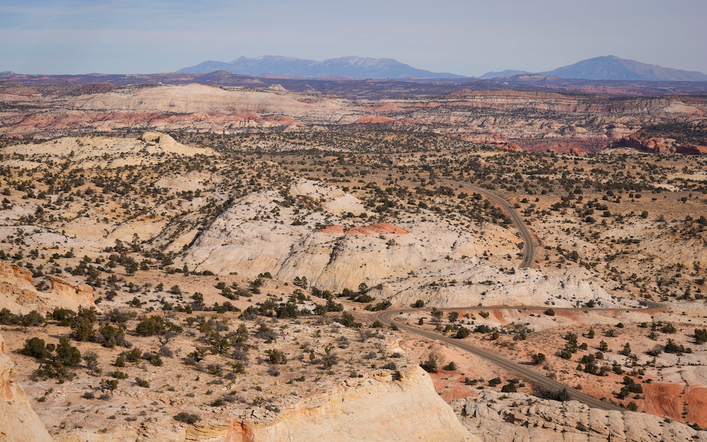 (Bethany Baker  |  The Salt Lake Tribune) Grand Staircase-Escalante National Monument is seen from the Head of the Rocks Overlook near Escalante on Tuesday, Dec. 17, 2024.