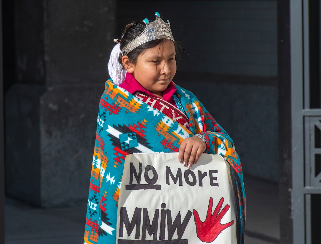 (Rick Egan  |  The Salt Lake Tribune)   Nine-year-old Vivian Blackmon, holds a sign at the Utah State Capitol after marching up State Street, in the 2020 Womxn's March in Salt Lake City, Saturday, Jan. 18, 2020.