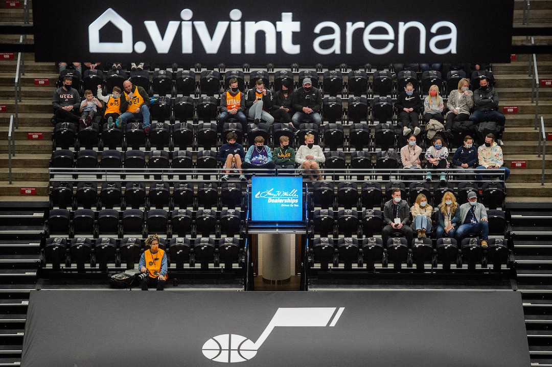(Trent Nelson  |  The Salt Lake Tribune) A limited number of fans watch the Utah Jazz host the Minnesota Timberwolves, NBA basketball at Vivint Smart Home Arena in Salt Lake City on Saturday, Dec. 26, 2020.
