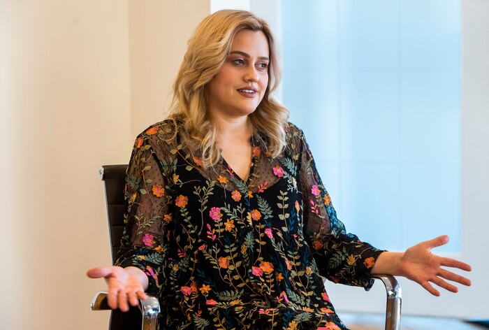 (Rick Egan  |  The Salt Lake Tribune)     Alyssa Brown talks about the precautions undertaken at Mid City Salon to protect employees and customers during the coronavirus, Saturday, March 21, 2020.