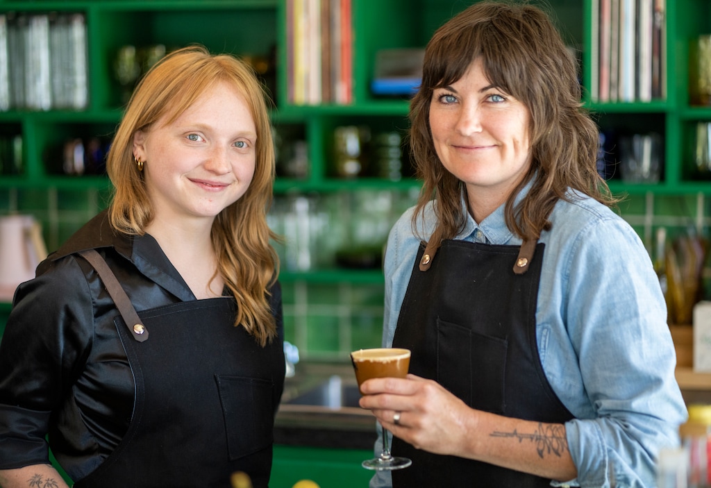 (Rick Egan | The Salt Lake Tribune) Raegan Plewe and Erica Bruin, co-owners of Curiosity, in 2022. The bar has struggled during monthslong construction in front of their business, and they're calling on the community to help.