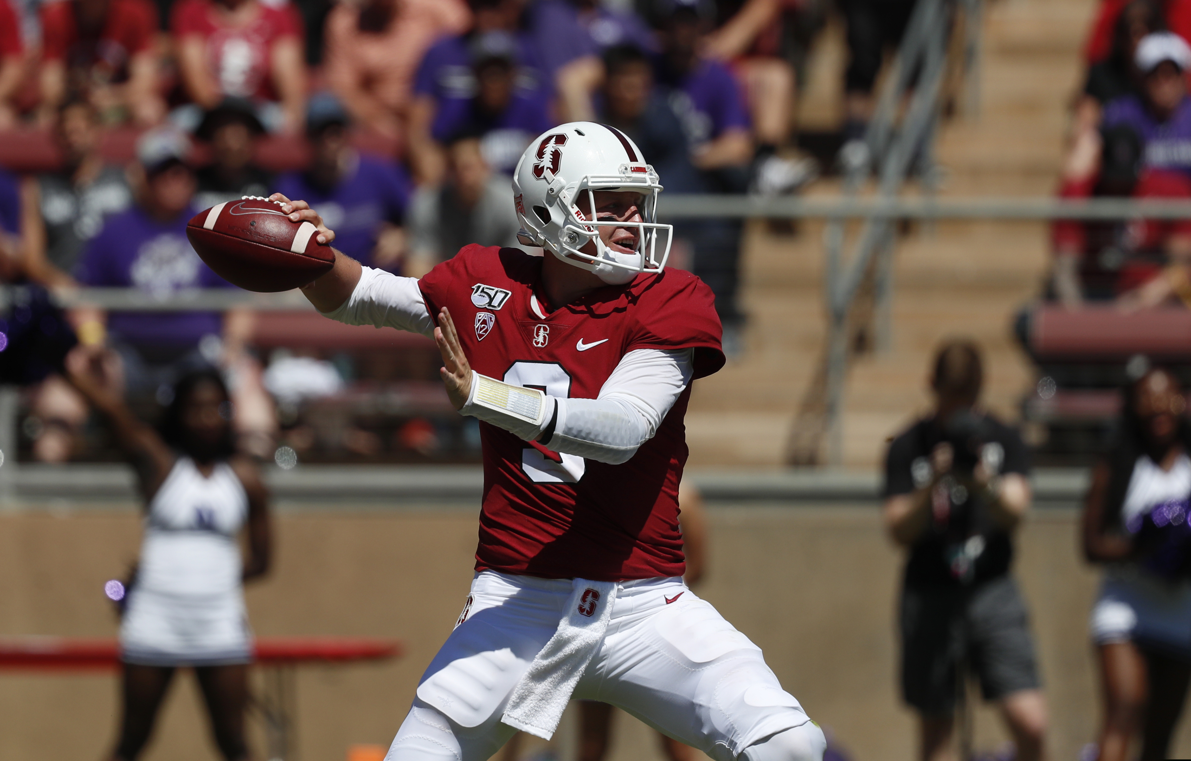 (Josie Lepe | AP Photo) Stanford quarterback K.J. Costello (3) throws a pass against Northwestern in the second quarter of an NCAA college football game in Stanford, Calif., Saturday, Aug. 31, 2019.