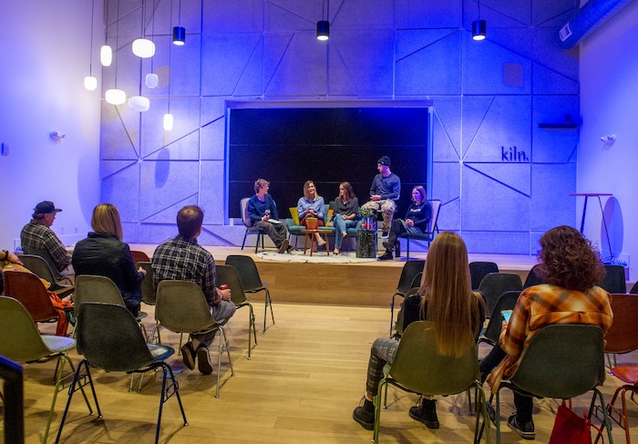 (Rick Egan | The Salt Lake Tribune) Protectour Winters hosts a panel discussion on climate change at the “Rendezvous” Mountain Culture Festival at the Gateway, Saturday, Sept. 28, 2019.