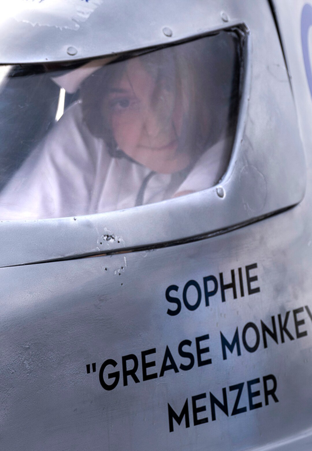 (Rick Egan | The Salt Lake Tribune) Sophie "Grease Monkey" Mwezner prepares for her race, at the Daybreak Soap Box Derby, on Saturday, April 24, 2021.