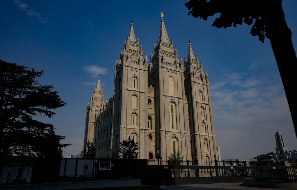 (Francisco Kjolseth  | The Salt Lake Tribune) The Salt Lake Temple, shown June 23, has its seismic protections now in place.
