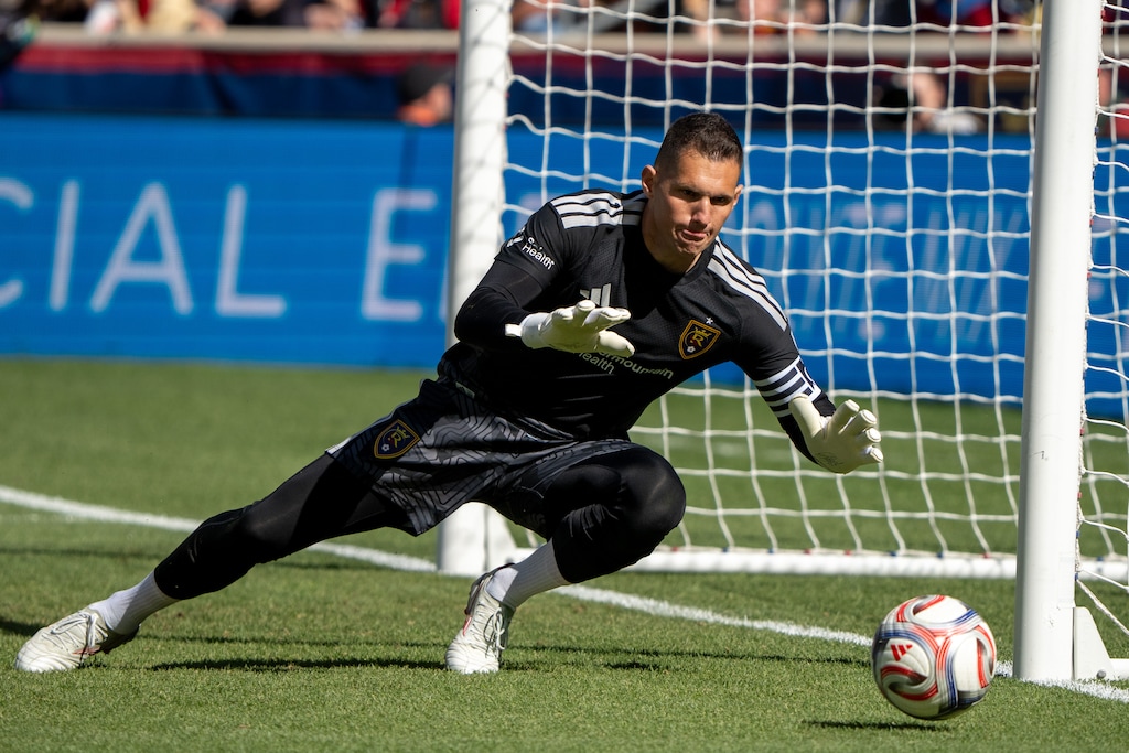 (Trent Nelson  |  The Salt Lake Tribune) Real Salt Lake goalkeeper Rafael Cabral, shown during a game earlier this month, had four saves against the LA Galaxy on Sunday but couldn't stop a penalty kick in the 85th minute.