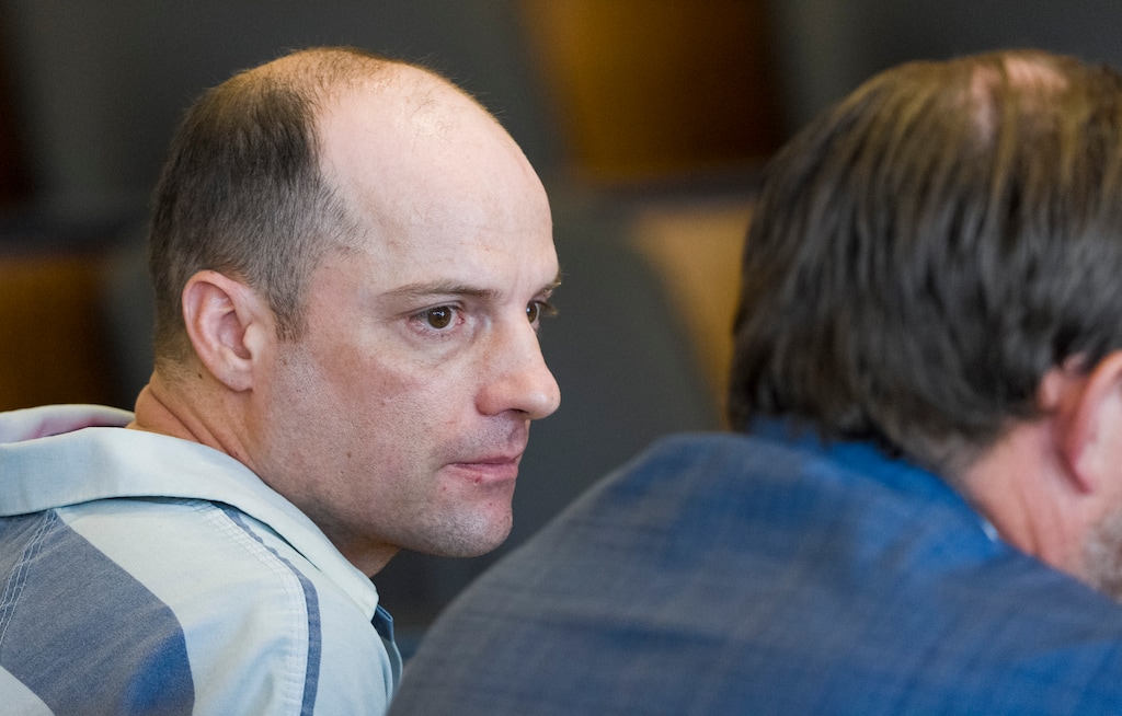 (Bethany Baker | The Salt Lake Tribune) Jesse Taggart, who shot at an SUV during a 2020 Black Lives Matter protest in Provo in 2020, appears in court for his sentencing in Provo on Monday, April 6, 2026.