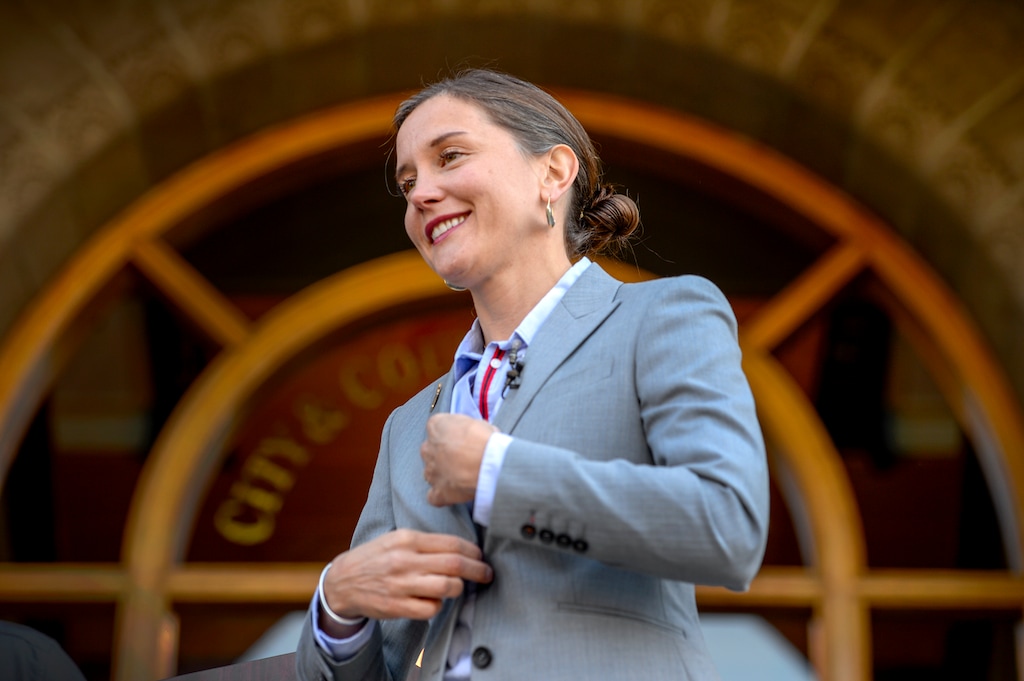 (Leah Hogsten  |  The Salt Lake Tribune) Mayor-elect Erin Mendenhall discusses the transition to her administration at the City and County Building, nov. 7, 2019. 