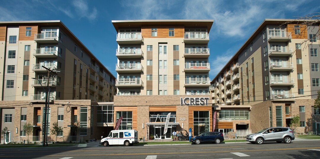 (Rick Egan  |  The Salt Lake Tribune)   The Liberty Crest apartments, 150 S. 200 East, Salt Lake City, Friday, September 8, 2017.