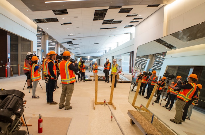 (Rick Egan  |  The Salt Lake Tribune)       Phase one of the new concourse will open In less than a year. Monday, Sept. 23, 2019.