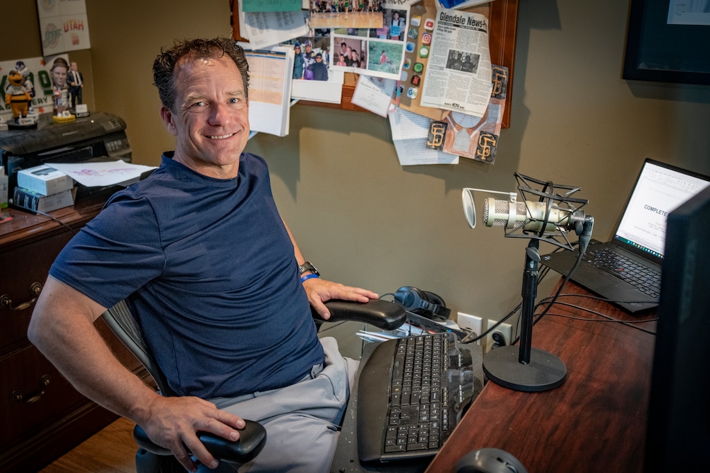 (Rick Egan | The Salt Lake Tribune) David Locke in his podcast studio, on Friday, July 17, 2026.