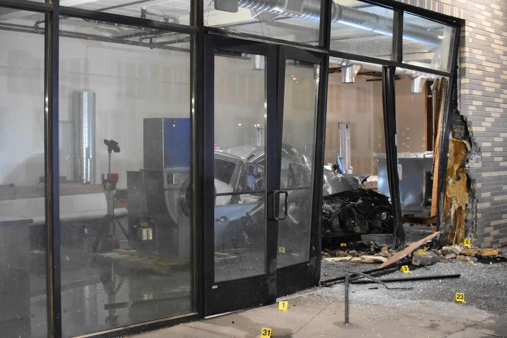 (Clearfield Police) A 40-year-old man died in Clearfield on Thursday night after he crashed into an apartment building, police said.
