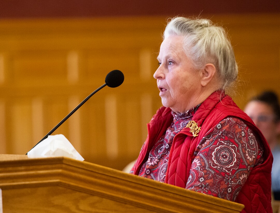 (Rick Egan  |  The Salt Lake Tribune)     Karel McDonough introduces herself to the Salt Lake City Council, as she applies for the City Counsel position vacated by Mayor Erin Mendenhall. More than 20 people candidates were given 5 minutes each to speak at the meeting, Tuesday, Jan. 21, 2020.