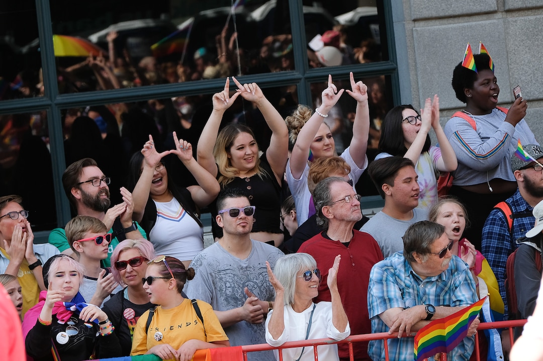 (Francisco Kjolseth  |  The Salt Lake Tribune)  Thousands participate in the Utah Pride Parade in Salt Lake City on Sunday June 2, 2019.
