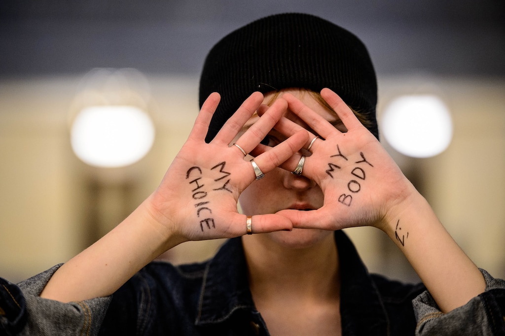 (Trent Nelson  |  The Salt Lake Tribune)  Fern Creson poses for a photograph during a rally in the capitol rotunda  in Salt Lake City on May 21. This rally was part of a nationwide series of protests to bring attention as a number of conservative states pass laws aimed at getting abortion before the U.S. Supreme Court.