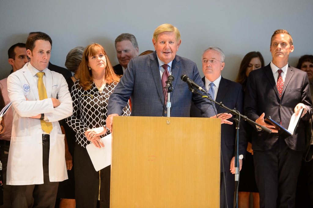 (Trent Nelson | The Salt Lake Tribune)  Kem Garnder speaks at a news conference where a coalition including the LDS Church came out against Utah's medical marijuana initiative, in Salt Lake City on Thursday Aug. 23, 2018.