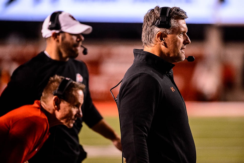 (Trent Nelson | The Salt Lake Tribune)  Kyle Whittingham as the Utah Utes host the USC Trojans, NCAA football at Rice-Eccles Stadium in Salt Lake City, Saturday Oct. 20, 2018.