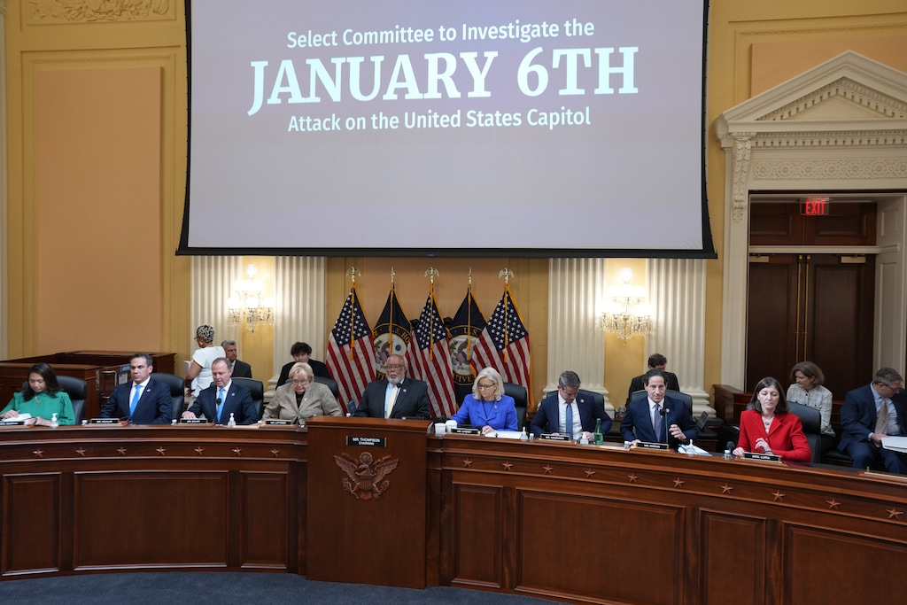 (Doug Mills | The New York Times)

 House Select Committee to Investigate the January 6th Attack on the U.S. Capitol opens its first public hearing, on Capitol Hill in Washington on Thursday, June 9, 2022.