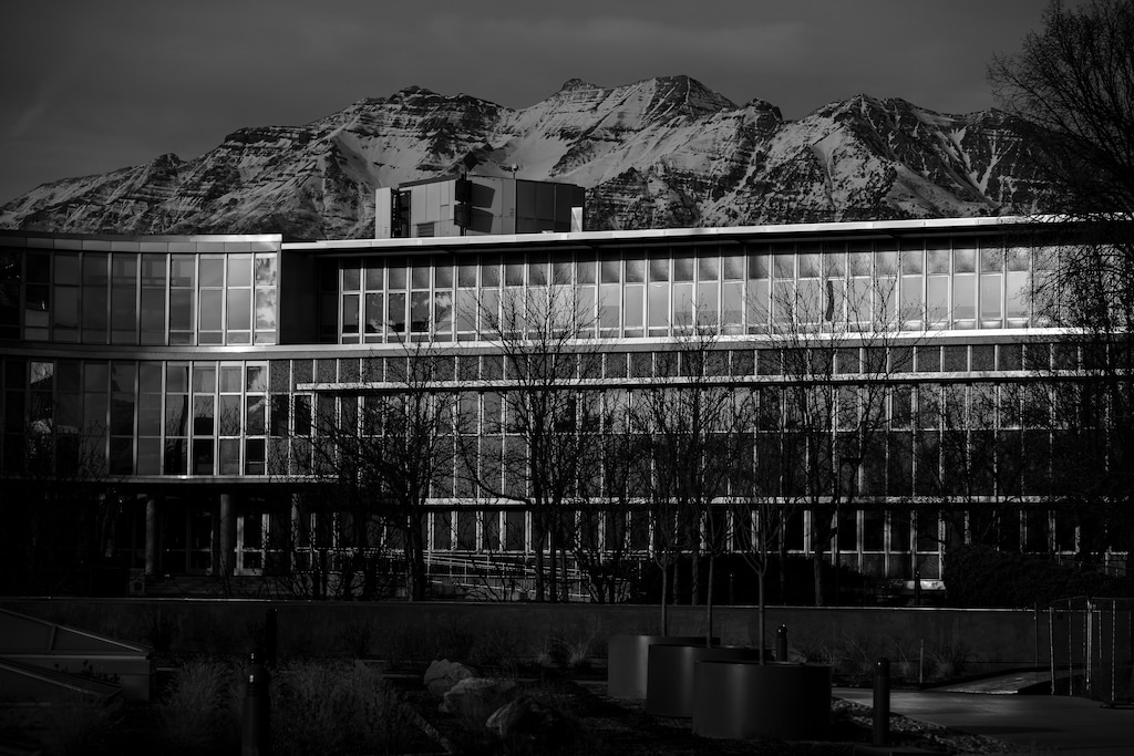(Trent Nelson  |  The Salt Lake Tribune) BYU's Abraham O. Smoot Administration Building in Provo on Wednesday, Dec. 18, 2024.