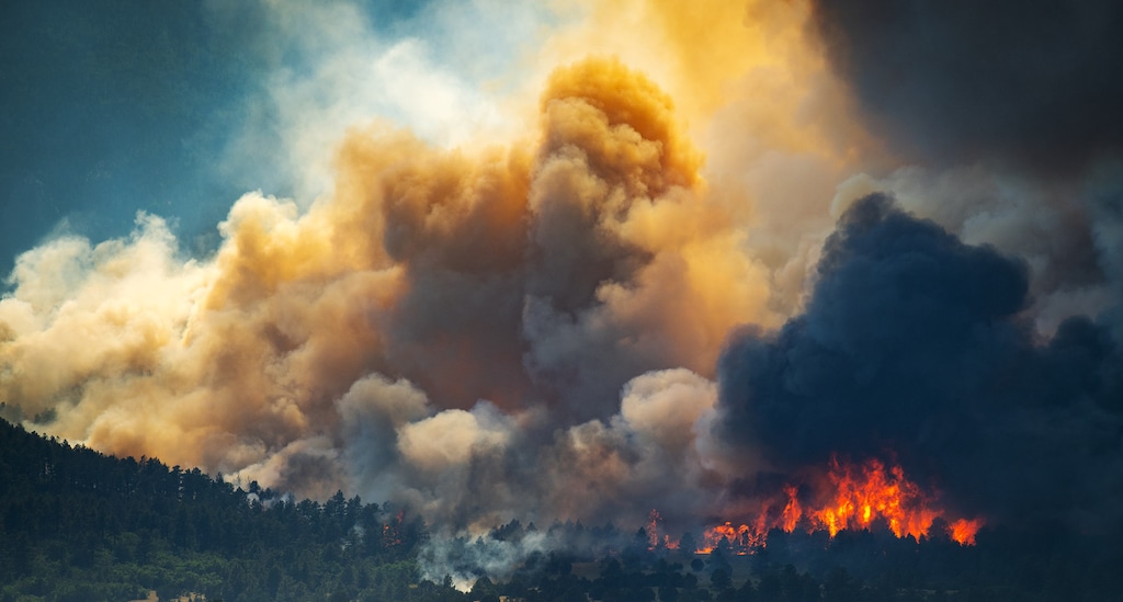 (Mike Sweeney | The Colorado Sun) Smoke from the Aspen Acres Fire billows skyward near Pueblo, Colo., July 2, 2026. The Trump administration has consolidated fire crews from across the federal government, and are pursuing “full suppression" with every fire, which has stretched resources thin amid a deadly fire season.