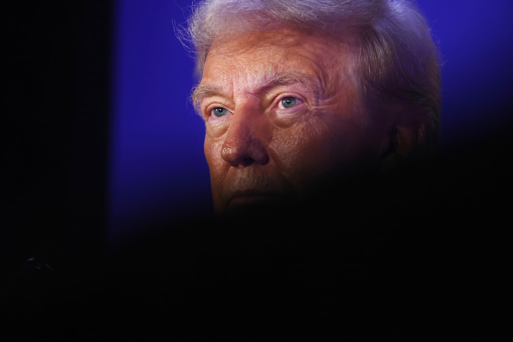 (Travis Dove | The New York Times) Former President Donald Trump during a campaign appearance at a Fraternal Order of Police conference, where he called on police to make their presence known at polling places, in Charlotte, N.C., Sept. 6, 2024. As Election Day in November nears, the former president has escalated his vows to use the raw power of the state to impose and maintain control and to intimidate and punish anyone he perceives as working against him.