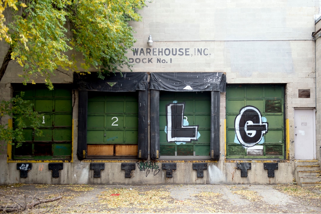 (Jeremy Harmon  |  The Salt Lake Tribune) These graffitied buildings will be part of a 12.4-acre development just west of downtown Salt Lake City. The development, called Post District, is mostly comprised of the block between 300 and 400 West and 500 and 600 South. Photographed on Thursday, Oct. 17, 2019.