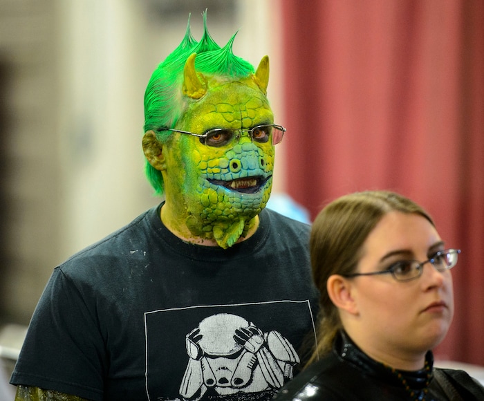 (Steve Griffin  |  The Salt Lake Tribune)  People wait in line for refreshments at the Salt Lake Comic Con in Salt Lake City Friday September 22, 2017.