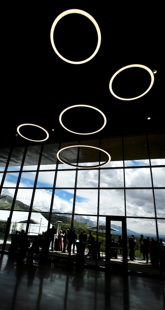 Steve Griffin | The Salt Lake Tribune
More than 850 BioFire employees, local dignitaries and building contractors celebrate the opening of BioFire Diagnostics, LLC, (a bioMrieux company) at their new home in Research Park in new home Salt Lake City Wednesday May 17, 2017.