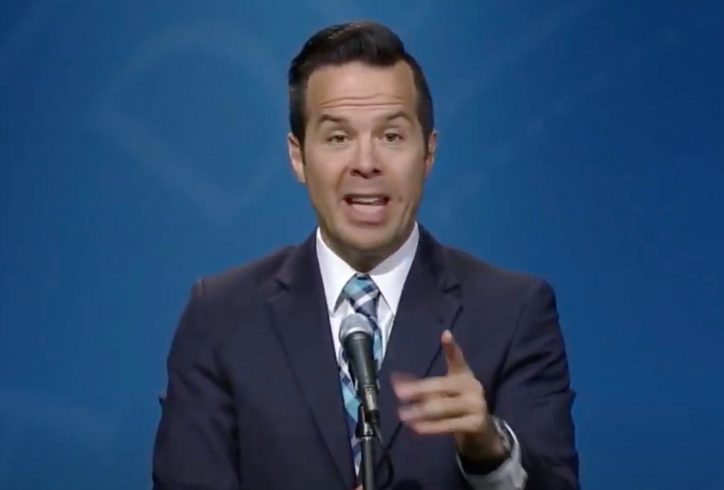 (Screenshot via Utah Debate Commission) Trent Christensen participates in a Republican primary debate for the 4th Congressional District at the University of Utah, Monday, June 1, 2020. Christensen is now running for Utah attorney general but is not currently licensed to practice law in Utah.