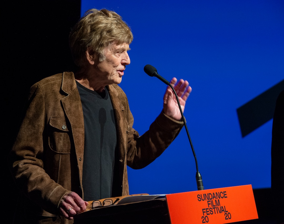 (Rick Egan  |  The Salt Lake Tribune)     Robert Redford welcomes the audience to Opening night film of the 2020 Sundance Film Festival, "Crip Camp", at the Eccles Theatre in Park City, Thursday, Jan. 23, 2020.