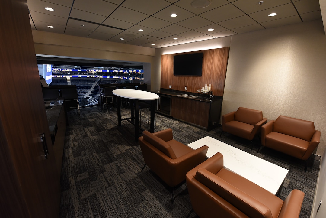 (Francisco Kjolseth  |  The Salt Lake Tribune)  The Jazz unveil renovations for the arena, starting with the J-Note statue and then offering self-guided tours of the venue on Tuesday, Sept. 26, 2017. The arena features new seats, new concourse areas, new anchor restaurants and open spaces for more social experiences at Jazz games and events.