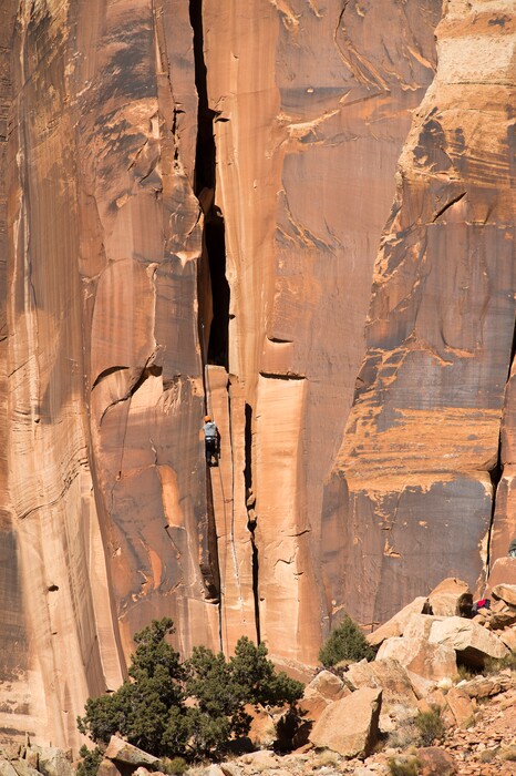 (Rick Egan | Tribune file photo) Climbers make their way up a rock face at Indian Creek in southern Utah in December 2016.