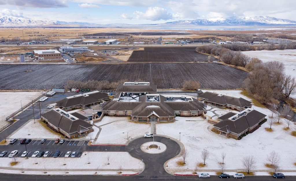 (Francisco Kjolseth  |  The Salt Lake Tribune) Aerial photo of Provo Canyon School's Springville Campus on Saturday, Jan. 30, 2021.