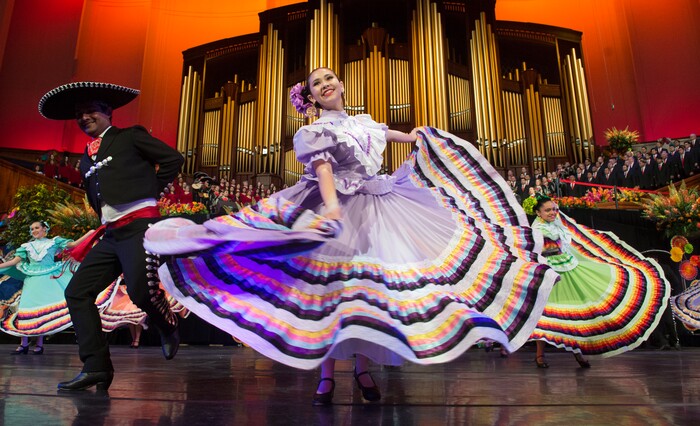 (Rick Egan  |  The Salt Lake Tribune)  Performers rehearse for their performance of “Luz de las Naciones", an annual cultural celebration for Latino youth hosted by the LDS Church, Saturday, Feb. 24, 2018.