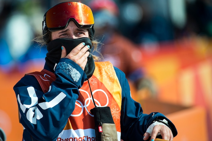 (Chris Detrick  |  The Salt Lake Tribune)  Maddie Bowman of the United States after crashing on her final run in the Ladies' Ski Halfpipe Final Run at Phoenix Park during the Pyeongchang 2018 Winter Olympics Tuesday, Feb. 20, 2018. Bowman, the gold medal winner in the 2014 Sochi Olympics, finished in 11th place with a score of 25.80.  