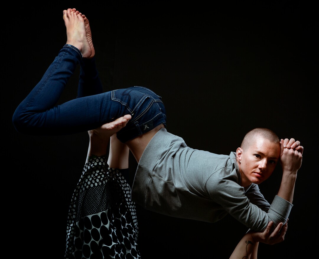 Leah Hogsten  |  The Salt Lake Tribune  "We get lost," said Ashlee Conlin of the hours she spends practicing acroyoga moves with her friends Matt Talbert and Amber Moore Barcus. Acroyoga is a blend of acrobatics and yoga movements that can be performed with a duo, trio and quad group of people. The owner of a Utah acroyoga studio has filed a defamation/ libel lawsuit against several members of the acroyoga community including Conlin, Talbert and Moore-Barcus.