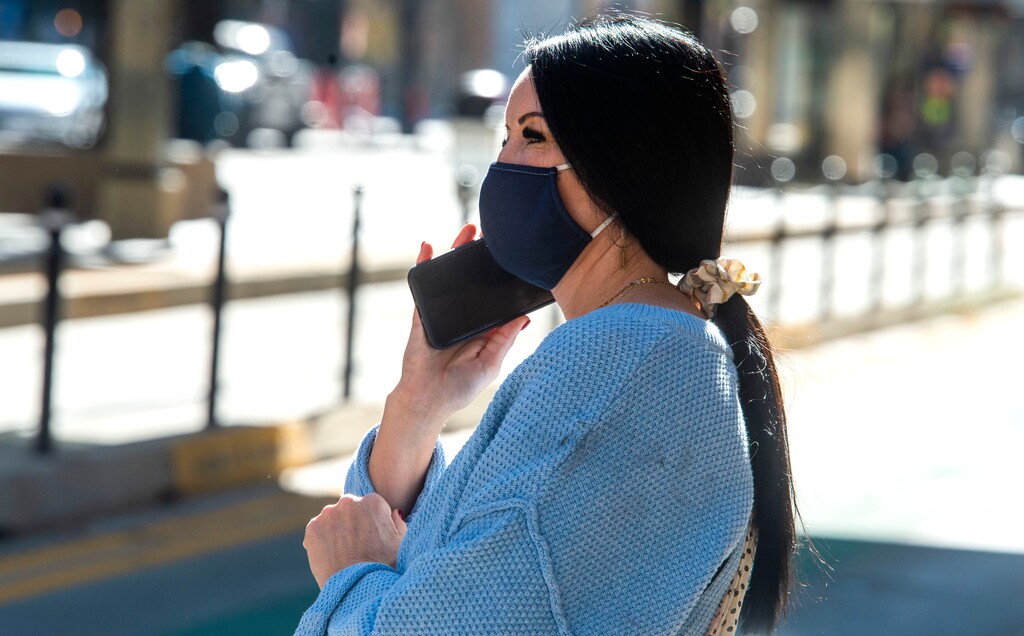 (Rick Egan | The Salt Lake Tribune)  Shoppers wear masks on Main Street, in downtown Salt Lake City, Friday, Oct. 30, 2020.