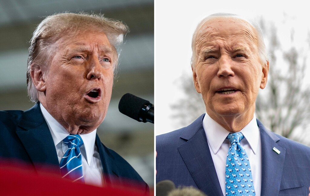 (The New York Times) Former President Donald Trump, left, and President Joe Biden.