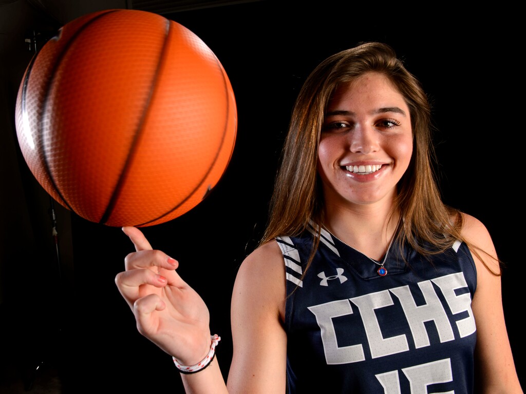 (Steve Griffin  |  The Salt Lake Tribune)  Prep basketball Kemery Martin, Corner Canyon, in the Salt Lake Tribune studio in Salt Lake City, Tuesday, April 10, 2018.