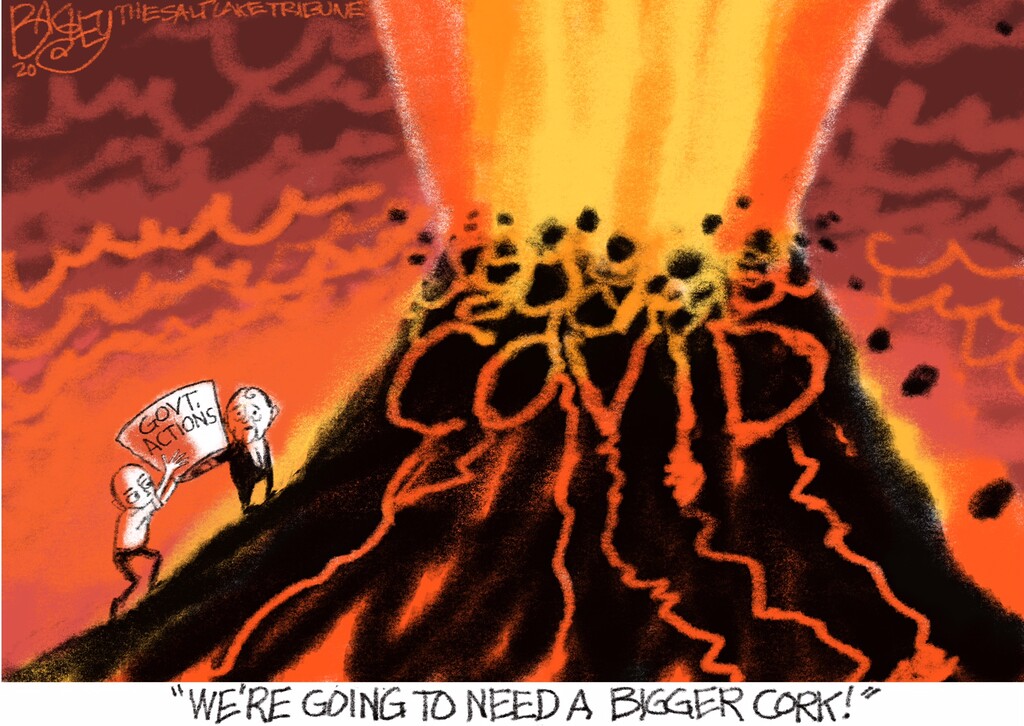 (Pat Bagley | The Salt Lake Tribune) This cartoon, titled "Too Little Too Late," appears in The Salt Lake Tribune on Friday, Nov. 13, 2020.