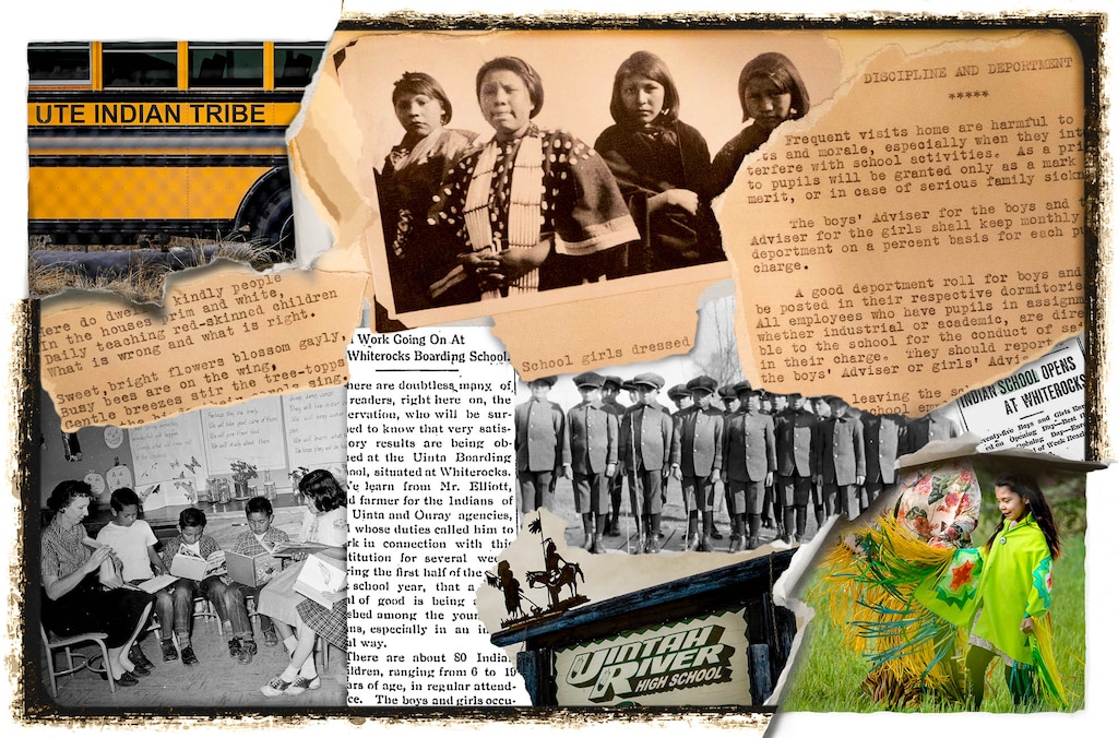 (Photo illustration by Francisco Kjolseth | The Salt Lake Tribune) Ute students have been left behind in today's public school system in the Uinta Basin — a trend that stems back to the boarding schools that operated on the Uintah and Ouray Reservation.
