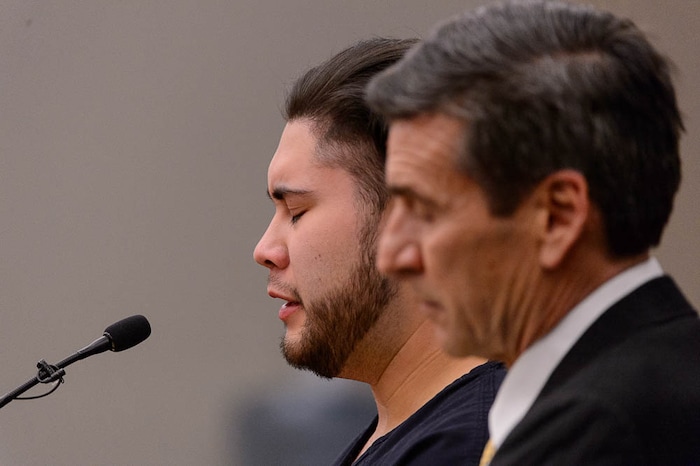 (Trent Nelson | The Salt Lake Tribune)  Abraham Miranda at his sentencing in Salt Lake City, Thursday December 21, 2017. Miranda, 19, pleaded guilty to manslaughter counts for a February crash that killed two of his West High School classmates and critically injured a pregnant woman and her baby.