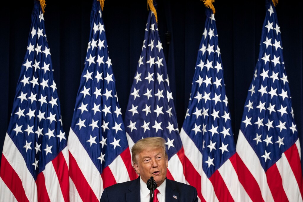 (Alex Brandon | AP file photo)  In this July 24 photo President Donald Trump speaks during an event to sign executive orders on lowering drug prices, in the South Court Auditorium in the White House complex in Washington.